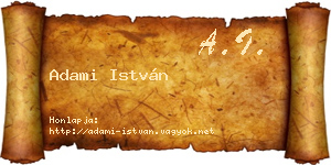 Adami István névjegykártya